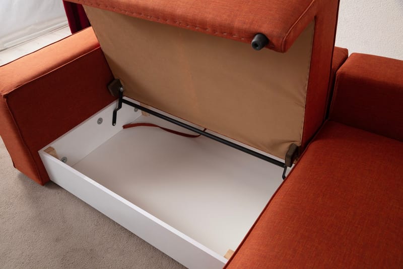Hörnbäddsoffa Munehiro - Orange - Möbler - Soffa - Bäddsoffa - Hörnbäddsoffa