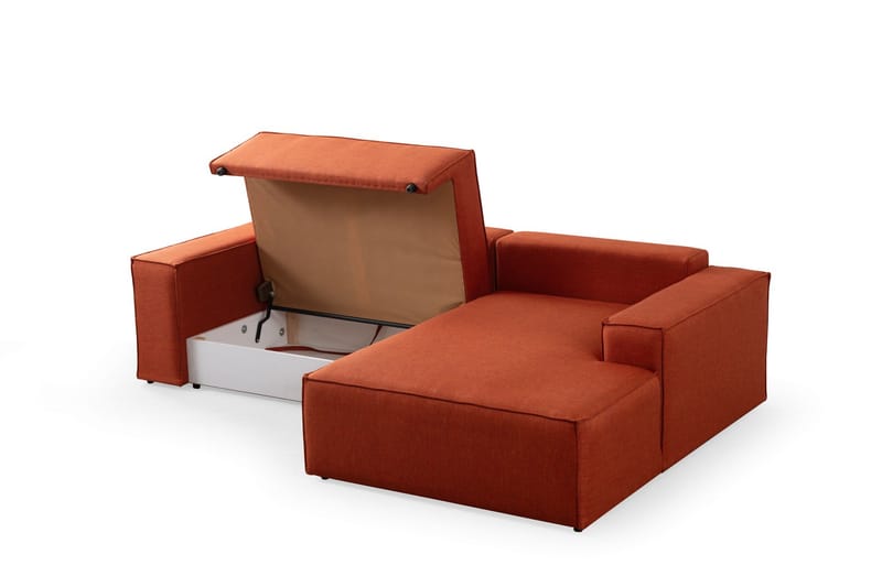 Hörnbäddsoffa Munehiro - Orange - Möbler - Soffa - Bäddsoffa - Hörnbäddsoffa