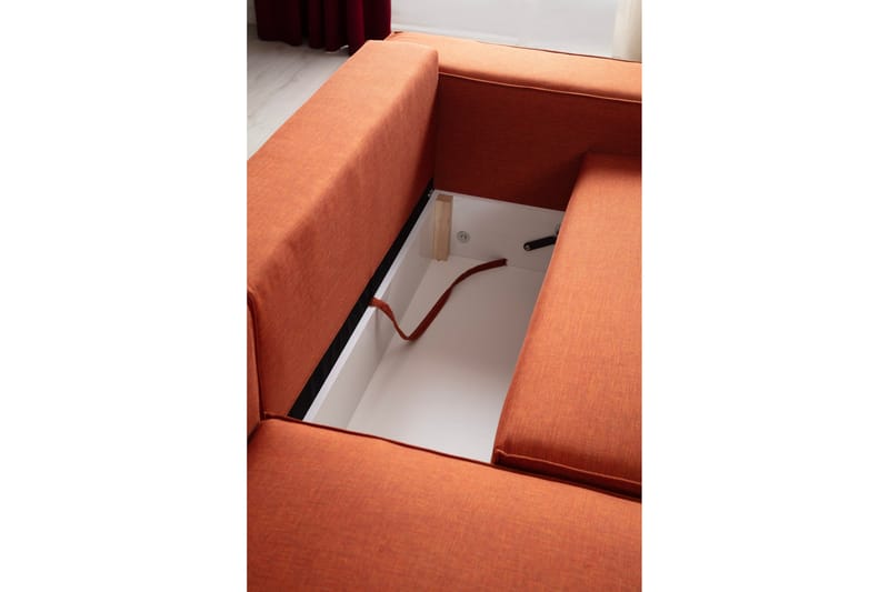 Hörnbäddsoffa Munehiro - Orange - Möbler - Soffa - Bäddsoffa - Hörnbäddsoffa