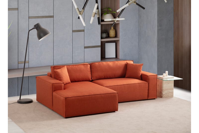 Hörnbäddsoffa Munehiro - Orange - Möbler - Soffa - Bäddsoffa - Hörnbäddsoffa