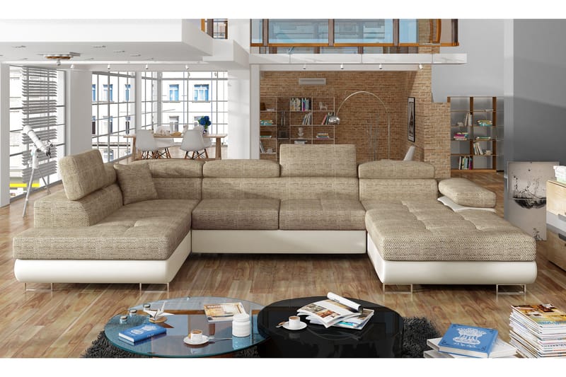 Hörnbäddsoffa Sagardelos, Beige