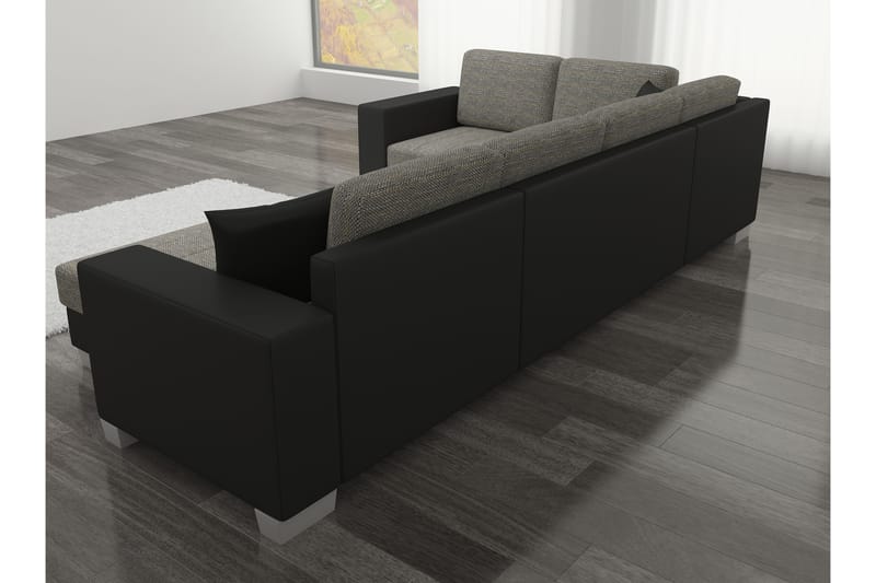 Hörnbäddsoffa Sase med Divan - Svart - Möbler - Soffa - Bäddsoffa - Hörnbäddsoffa