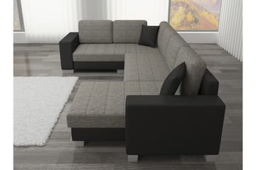 Hörnbäddsoffa Sase med Divan - Svart - Möbler - Soffa - Bäddsoffa - Hörnbäddsoffa