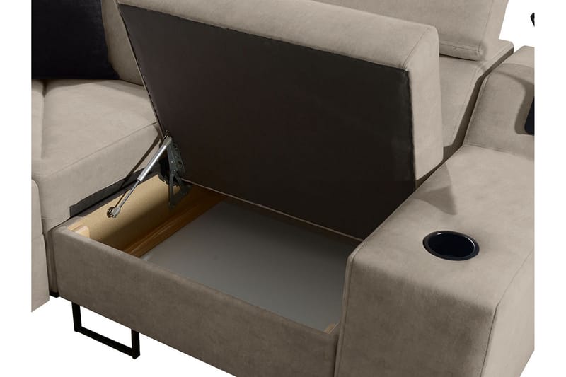 Hörnbäddsoffa Tamami 4-sits 210x127 - Beige - Möbler - Soffa - Bäddsoffa - Hörnbäddsoffa