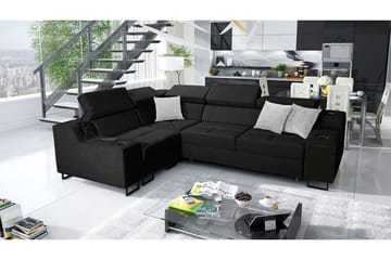 Hörnbäddsoffa Tamami 4-sits 210x127 - Svart - Möbler - Soffa - Bäddsoffa - Hörnbäddsoffa