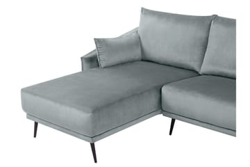 Hörnbäddsoffa Zaney Höger Sammet - Grå - Möbler - Soffa - Bäddsoffa - Hörnbäddsoffa
