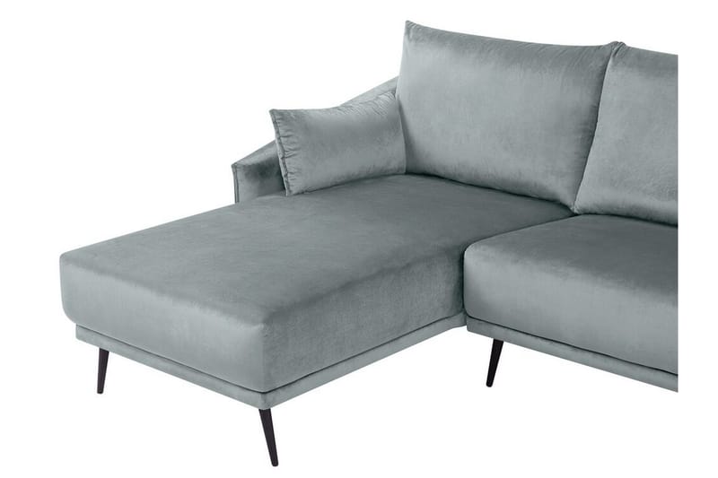 Hörnbäddsoffa Zaney Höger Sammet - Grå - Möbler - Soffa - Bäddsoffa - Hörnbäddsoffa