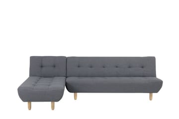 Hörnsofa H 4-sits med sovfunktion mörkgrå ALSTEN - Grå - Möbler - Soffa - Bäddsoffa - Hörnbäddsoffa