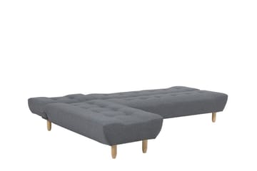 Hörnsofa H 4-sits med sovfunktion mörkgrå ALSTEN - Grå - Möbler - Soffa - Bäddsoffa - Hörnbäddsoffa