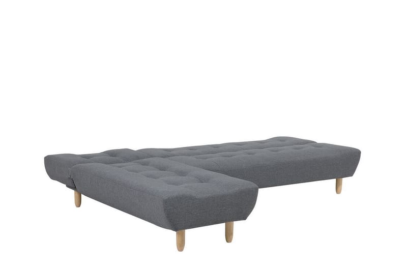 Hörnsofa H 4-sits med sovfunktion mörkgrå ALSTEN - Grå - Möbler - Soffa - Bäddsoffa - Hörnbäddsoffa
