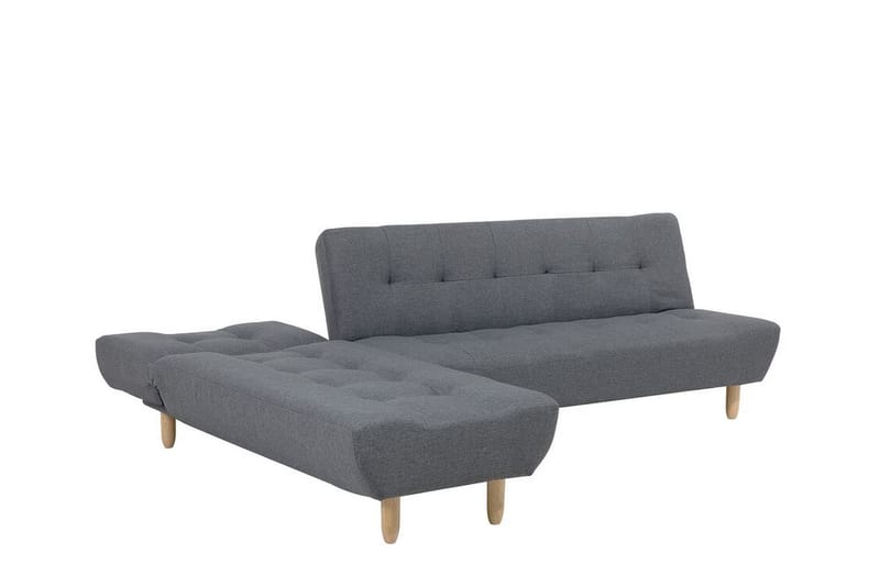 Hörnsofa H 4-sits med sovfunktion mörkgrå ALSTEN - Grå - Möbler - Soffa - Bäddsoffa - Hörnbäddsoffa