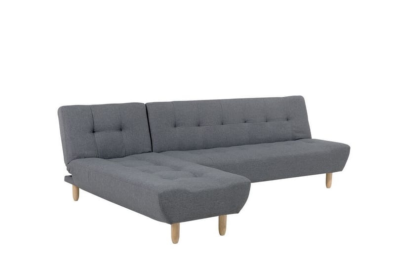 Hörnsofa H 4-sits med sovfunktion mörkgrå ALSTEN - Grå - Möbler - Soffa - Bäddsoffa - Hörnbäddsoffa