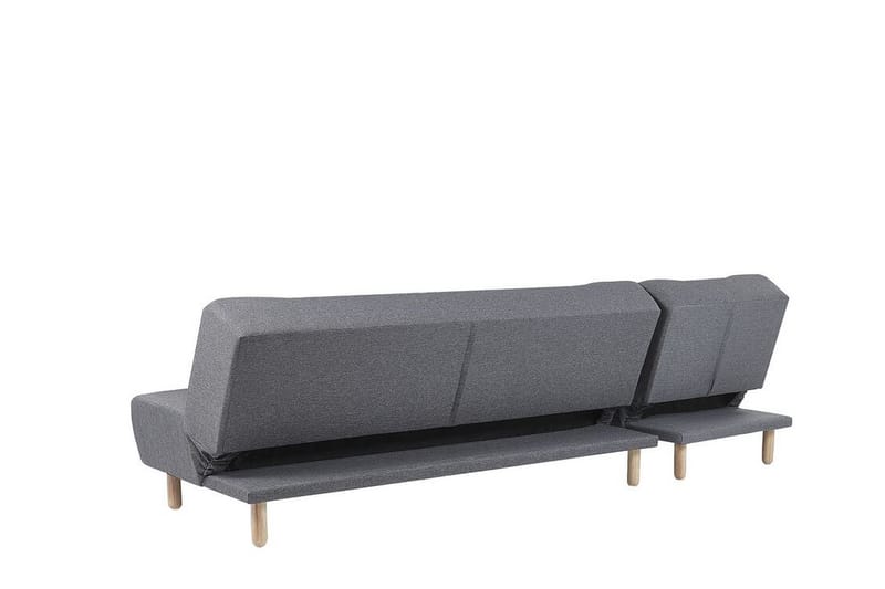 Hörnsofa H 4-sits med sovfunktion mörkgrå ALSTEN - Grå - Möbler - Soffa - Bäddsoffa - Hörnbäddsoffa