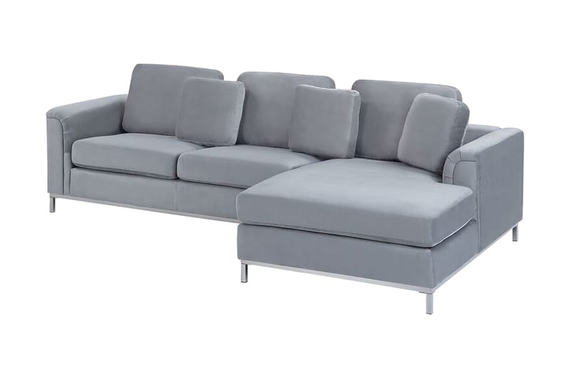 Hörnsoffa 4-sits V med sovfunktion grå OSLO - Grå - Möbler - Soffa - Bäddsoffa - Hörnbäddsoffa