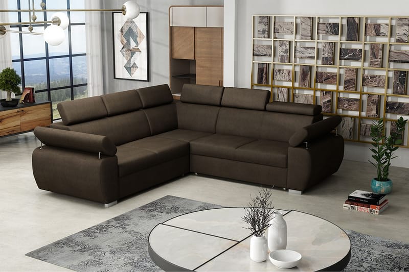 Hörnsoffa Boston - Brun - Möbler - Soffa - Bäddsoffa - Hörnbäddsoffa