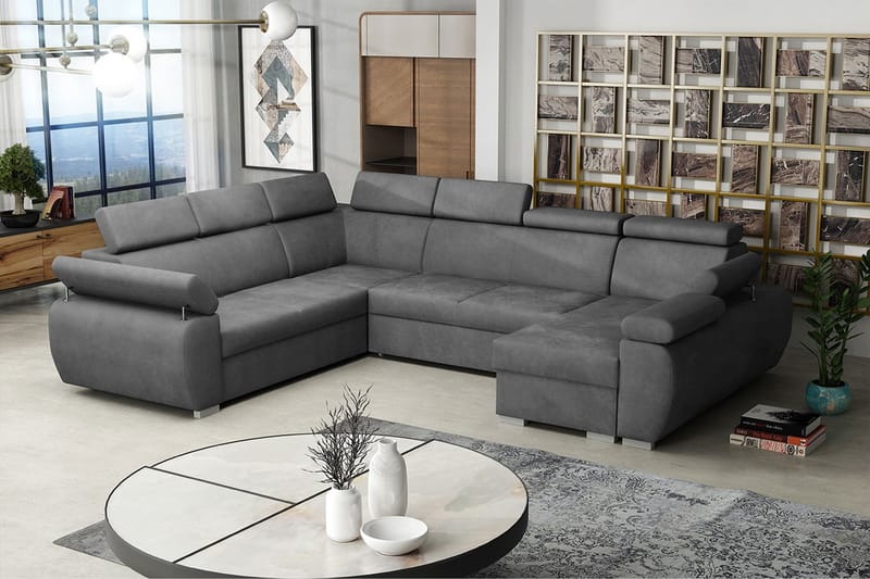 Hörnsoffa Letafors Höger - Mörkgrå - Möbler - Soffa - Bäddsoffa - Hörnbäddsoffa