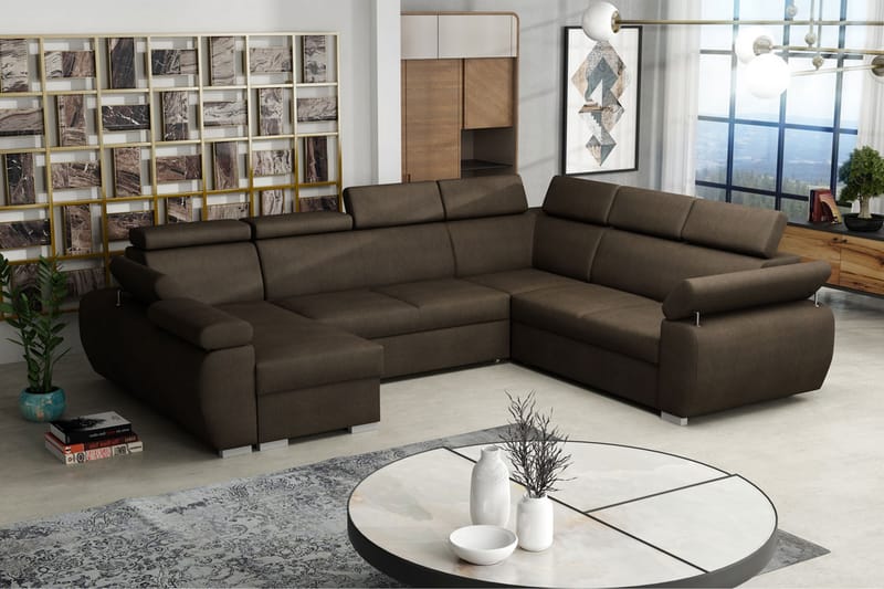 Hörnsoffa Letafors Vänster - Brun - Möbler - Soffa - Bäddsoffa - Hörnbäddsoffa