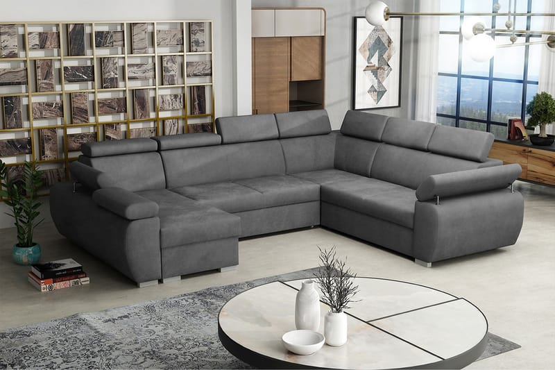 Hörnsoffa Letafors Vänster - Mörkgrå - Möbler - Soffa - Bäddsoffa - Hörnbäddsoffa