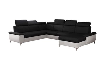 Hörnsoffa Noorali Höger - Svart/Vit - Möbler - Soffa - Bäddsoffa - Hörnbäddsoffa