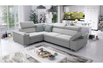 Hörnsoffa Solvato - Grå/Röd/Vit - Möbler - Soffa - Bäddsoffa - Hörnbäddsoffa