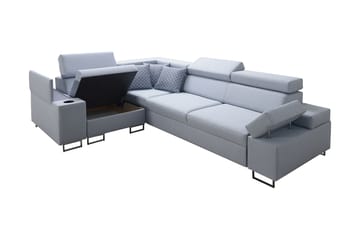 Hörnsoffa Solvato - Grå/Röd/Vit - Möbler - Soffa - Bäddsoffa - Hörnbäddsoffa