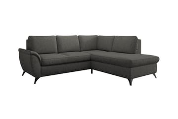 Hereford 3-sits Höger Hörnbäddsoffa 126x185 cm med Förvaring i Tyg - Grå - Möbler - Soffa - Bäddsoffa - Bäddsoffa längsbäddad