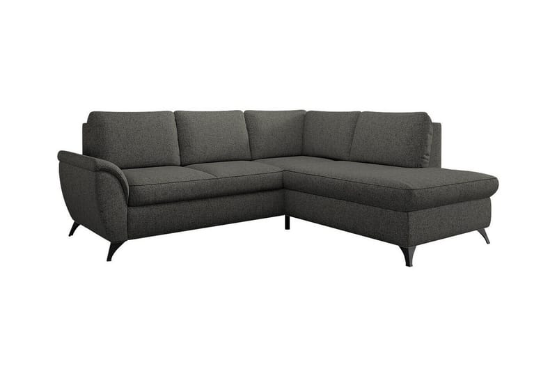 Hereford 3-sits Höger Hörnbäddsoffa 126x185 cm med Förvaring i Tyg, Grå