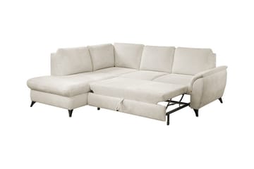 Hereford 3-sits Höger Hörnbäddsoffa 126x185 cm med Förvaring i Tyg - Grå - Möbler - Soffa - Bäddsoffa - Bäddsoffa längsbäddad