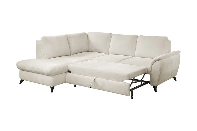 Hereford 3-sits Höger Hörnbäddsoffa 126x185 cm med Förvaring i Tyg - Gul - Möbler - Soffa - Bäddsoffa - Bäddsoffa längsbäddad