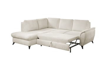 Hereford 3-sits Höger Hörnbäddsoffa med Förvaring i Tyg - Beige - Möbler - Soffa - Bäddsoffa - Bäddsoffa längsbäddad