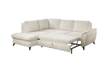 Hereford 3-sits Vänster Hörnbäddsoffa 126x185 cm med Förvaring i Tyg - Brun - Möbler - Soffa - Bäddsoffa - Bäddsoffa längsbäddad