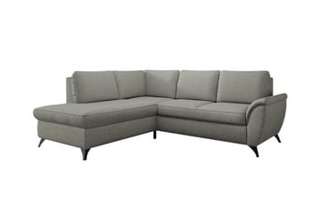 Hereford 3-sits Vänster Hörnbäddsoffa 126x185 cm med Förvaring i Tyg - Grå - Möbler - Soffa - Bäddsoffa - Bäddsoffa längsbäddad