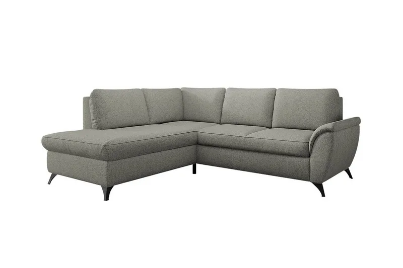 Hereford 3-sits Vänster Hörnbäddsoffa 126x185 cm med Förvaring i Tyg, Grå