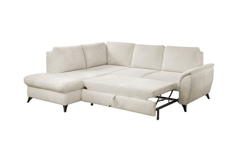 Hereford 3-sits Vänster Hörnbäddsoffa 126x185 cm med Förvaring i Tyg - Mörkgrå - Möbler - Soffa - Bäddsoffa - Bäddsoffa längsbäddad