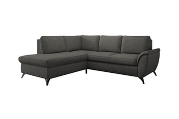 Hereford 3-sits Vänster Hörnbäddsoffa 126x185 cm med Förvaring i Tyg - Mörkgrå - Möbler - Soffa - Bäddsoffa - Bäddsoffa längsbäddad