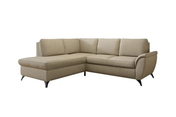 Hereford 3-sits Vänster Hörnbäddsoffa med Förvaring i Tyg - Beige - Möbler - Soffa - Bäddsoffa - Bäddsoffa längsbäddad