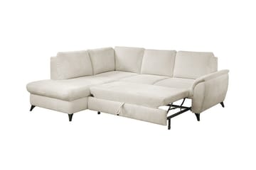 Hereford 3-sits Vänster Hörnbäddsoffa med Förvaring i Tyg - Beige - Möbler - Soffa - Bäddsoffa - Bäddsoffa längsbäddad