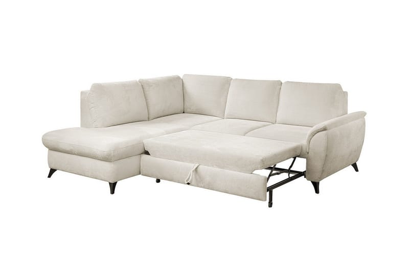 Hereford 3-sits Vänster Hörnbäddsoffa med Förvaring i Tyg - Beige - Möbler - Soffa - Bäddsoffa - Bäddsoffa längsbäddad