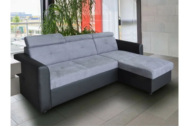 Hunglader 3-sits Hörnbäddsoffa NO_BRAND Black - Möbler - Soffa - Bäddsoffa - Hörnbäddsoffa
