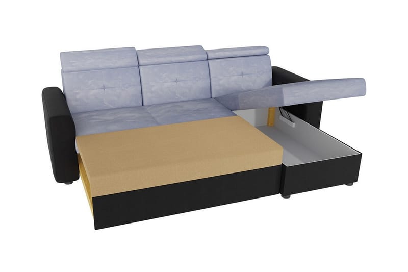 Hunglader 3-sits Hörnbäddsoffa NO_BRAND Black - Möbler - Soffa - Bäddsoffa - Hörnbäddsoffa