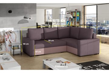 Irfan Hörnbäddsoffa med Divan - Grå/Svart - Möbler - Soffa - Bäddsoffa - Hörnbäddsoffa