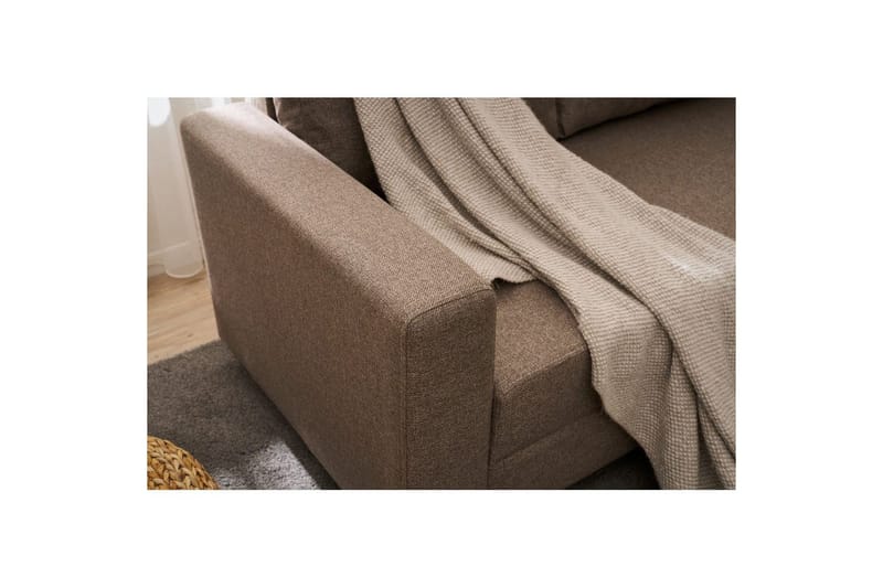Hörnbäddsoffa Iroulport Arzilla Höger Brun - Brun - Möbler - Soffa - Bäddsoffa - Hörnbäddsoffa