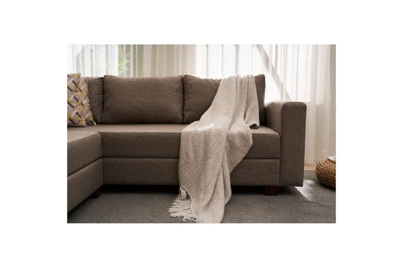 Hörnbäddsoffa Iroulport Arzilla Vänster Brun - Brun - Möbler - Soffa - Bäddsoffa - Hörnbäddsoffa