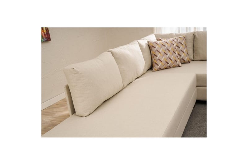 Hörnbäddsoffa Iroulport Arzilla Vänster Grädde - Grädde - Möbler - Soffa - Bäddsoffa - Hörnbäddsoffa