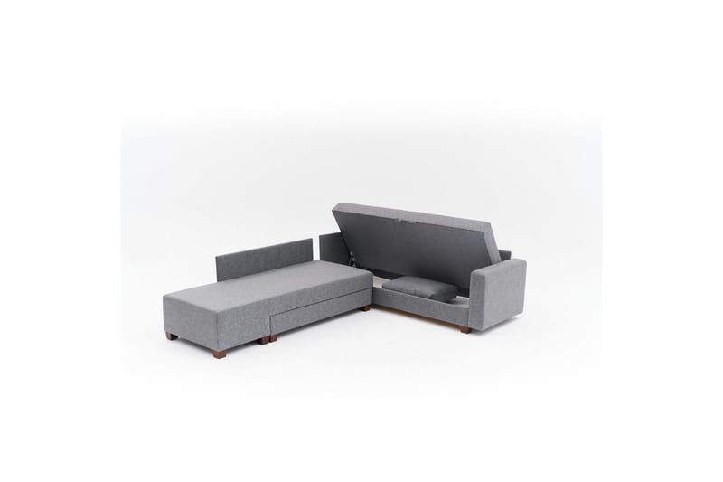 Hörnbäddsoffa Iroulport Höger Grå - Grå - Möbler - Soffa - Bäddsoffa - Hörnbäddsoffa