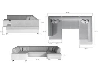 Jamaal Hörnbäddsoffa - Svart - Möbler - Soffa - Bäddsoffa - Hörnbäddsoffa