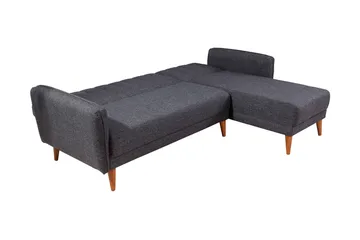 Jenick 3-sits Höger L-formad Hörnbäddsoffa i Tyg - Antracit - Möbler - Soffa - Bäddsoffa - Bäddsoffa divan