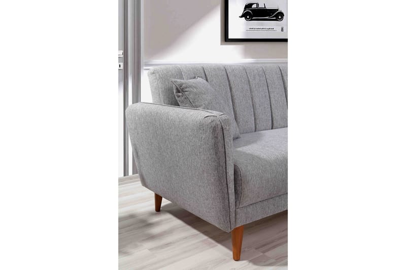 Jenick 3-sits Höger L-formad Hörnbäddsoffa i Tyg - Grå - Möbler - Soffa - Bäddsoffa - Bäddsoffa divan