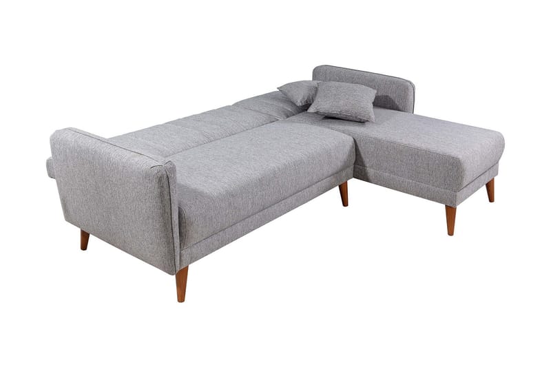 Jenick 3-sits Höger L-formad Hörnbäddsoffa i Tyg - Grå - Möbler - Soffa - Bäddsoffa - Bäddsoffa divan