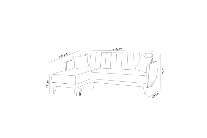 Jenick Hörnbäddsoffa - Beige - Möbler - Soffa - Bäddsoffa - Hörnbäddsoffa